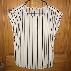White blouse with black strips